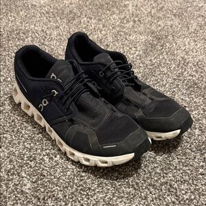 On Running Men's Black and White Athletic Shoes